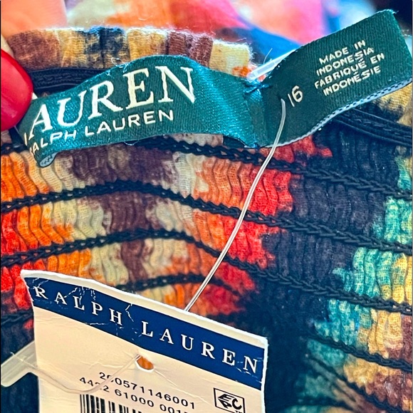 RALPH LAUREN Colorful Western Southwestern Skirt Elastic Waist Plus Sz 16 NEW!!! - Picture 2 of 12